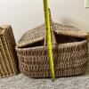 Wicker Picnic Basket Set &ndash; Rectangular & Oval Baskets with Plastic Picnic Tableware - 9