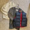 L.L.Bean Men&rsquo;s Outerwear Lot: Tan Nylon Jacket, Quilted Liner, Down Vest