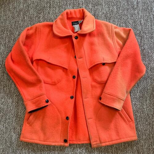 Codet Blaze Orange Medium Mackinaw Wool Jacket
