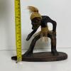Hand-Carved Wooden Tiki Surfer Figurine with Natural Fiber Accents - 5