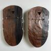 Pair of Benin-Style Carved Wooden Tribal Wall Masks - 2