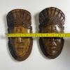 Pair of Benin-Style Carved Wooden Tribal Wall Masks - 4