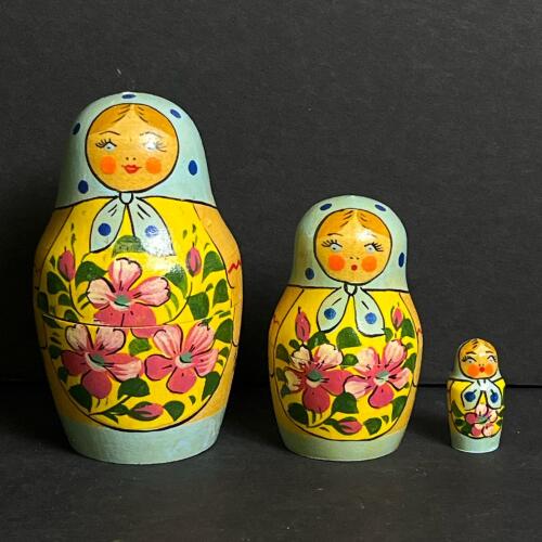Traditional Hand-Painted Floral Russian Matryoshka Nesting Dolls