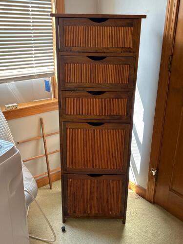 Mission Style 5-Drawer Brown Tall Wooden Chest of Drawers