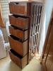 Mission Style 5-Drawer Brown Tall Wooden Chest of Drawers - 3