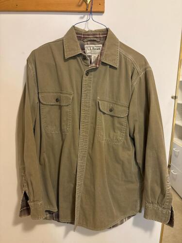 L.L.Bean Men's Medium Regular Flannel-Lined Canvas Shirt