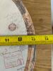2 Palm Tree Hat Boxes with One Filled with Assorted Sewing Notions - 6