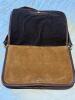 Italian Genuine Leather Brown Crossbody Shoulder Bag, Suede Trim - 2