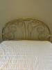 Ornate Brass-Style Metal Queen Bed Frame with Scroll Headboard - 3
