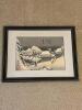 13" x 10" Hiroshige Ando "Kanbara" Tokaido Framed Japanese Print