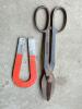Wiss 10-Inch Straight Pattern Tinner&rsquo;s Snips & Z England U-Shaped Horseshoe Magnet