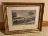 12" x 10" Framed 1836 R. Wallis Engraving - Centre Harbour Lake Winnepasaukee