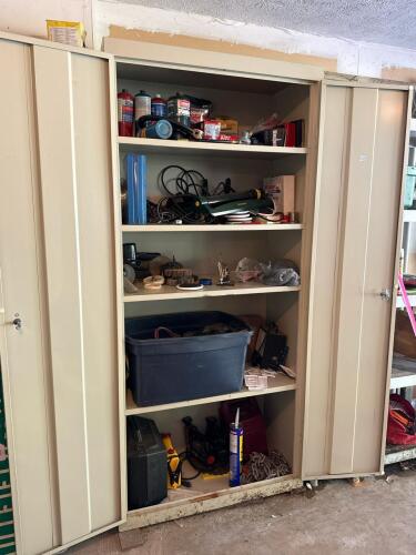 Metal Storage Cabinet With Contents