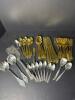 Mixed Flatware Set: Amefa Gold Stainless, Rogers Bros Flair, and Community