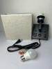 Small Wall Sconce Lamp w/ USB Charging, Power Outlet, Fabric Shade, Bulb, & Hardware