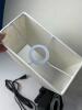 Small Wall Sconce Lamp w/ USB Charging, Power Outlet, Fabric Shade, Bulb, & Hardware - 5