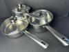 Stainless Steel Saucepan Set With Vented Glass Lids