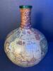 Italian Globe-Shaped Leather Map Decanter with Stopper - 3