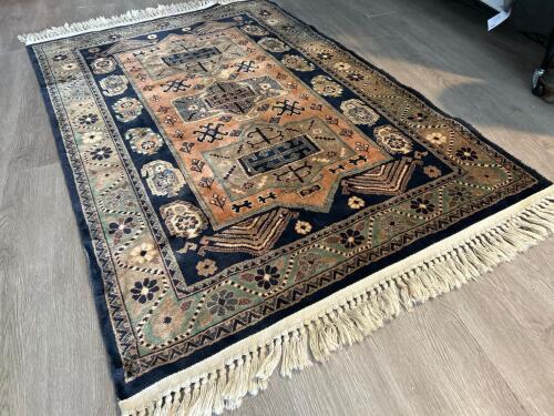 Shirvan Oriental-Style Area Rug, 3'4" x 4'7", 100% Viscose, Made in Belgium
