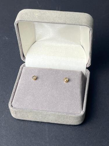 14K Yellow Gold Diamond Stud Earrings, 1/3 CTW