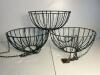 Set of 3 Metal Wire Hanging Basket Planters W/ Chaine