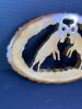 Rustic Wood Slab Wall Art Of Rams Butting Heads With A Hand-Cut Silhouette - 2