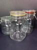 Set of 3 Fidenza & Ravenhead Glass Clamp Lid Storage Jars