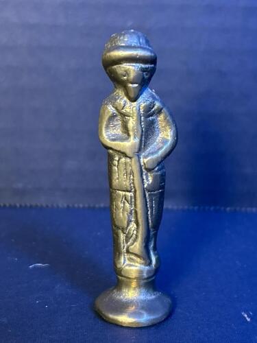 Very Small Cast Metal Figurine with Threaded Base