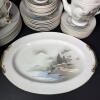Kutani China Hand-Painted Porcelain Dinnerware Set with Landscape Design - 2