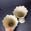 Pair of Ornate White Lenox Porcelain Vases with Embossed Leaf Design - 5
