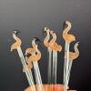 Handcrafted Glass Drink Stirrers With Holiday & Animal Tops - 8