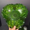 Green Pressed Depression Glass Lot: Serving Bowl, Butter Dish, Salt & Pepper Shakers - 2