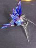 Hand-blown Glass Hummingbird Figurine Set with Red & Blue Birds and Gold Metal Stand - 3