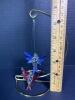 Hand-blown Glass Hummingbird Figurine Set with Red & Blue Birds and Gold Metal Stand - 5