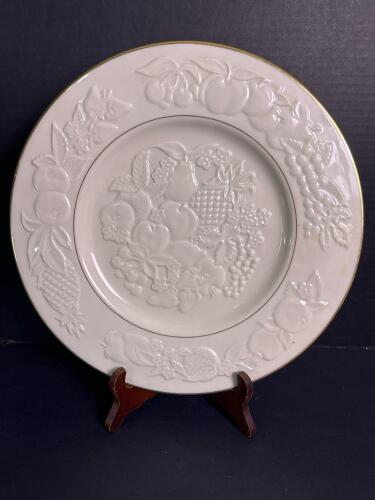 Lenox Fruits of Life Ivory China Platter With Embossed Gold Rim