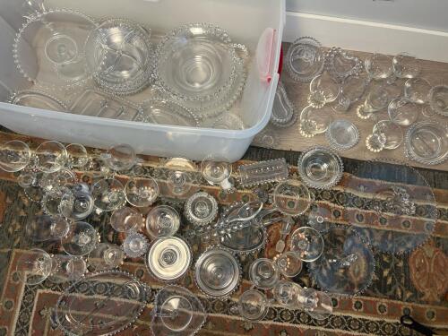 Imperial Candlewick Clear Glassware, Plates, Bowls, Goblets and Covered Dishes