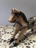 Handcrafted Wooden Horse and Metal Carriage Figurine - 2