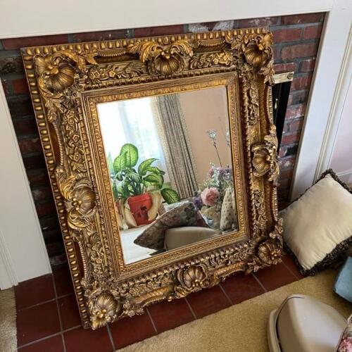 Ornate Solid Wood Gold Mirror (Pick Up in Hampton, NH)