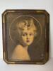 Large Sepia Child Portrait Print in Ornate Beveled Wood Frame