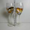 Pair of Decorative Wine Glasses With Abstract Orange & Yellow Design - 5