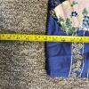 Traditional Blue Floral Fan Patterned Japanese Yukata Robe - 7
