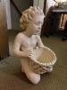 Hen-Feathers Resin Kneeling Child with Basket Planter - 2