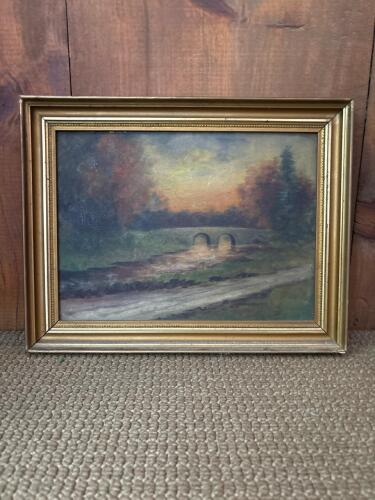 14.5" x 11" Vintage Framed Oil Painting on Canvas