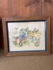 25" x 20.5" Framed Still Life Stenciled Watercolor Signed "Merilyn 1981
