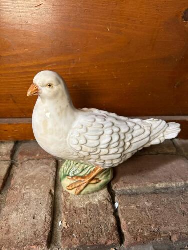Glazed Ceramic Pigeon/Dove Figurine