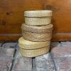 Trio of Small Oval Lidded Woven Baskets
