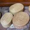 Trio of Small Oval Lidded Woven Baskets - 4