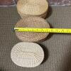 Trio of Small Oval Lidded Woven Baskets - 6