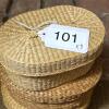 Trio of Small Oval Lidded Woven Baskets - 7