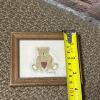 4.5" x 3.5" Framed Miniature Stitched Teddy Bear Art - 6
